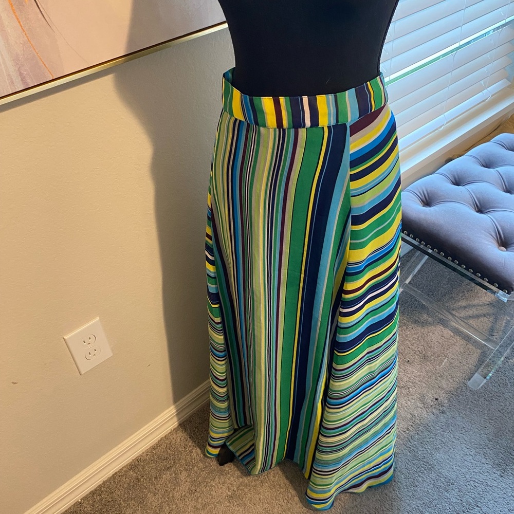 Ashley Stewart Vibrant Striped Maxi Skirt